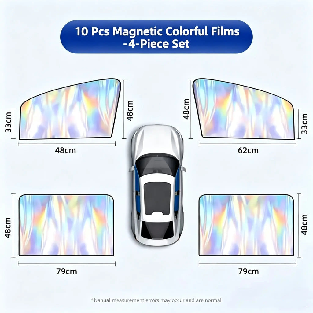 4 Piece Magnetic Car Side Window Sunshade, UV Protection, Universal Fit for All Cars, Privacy Curtain for Sleep Home Camping
