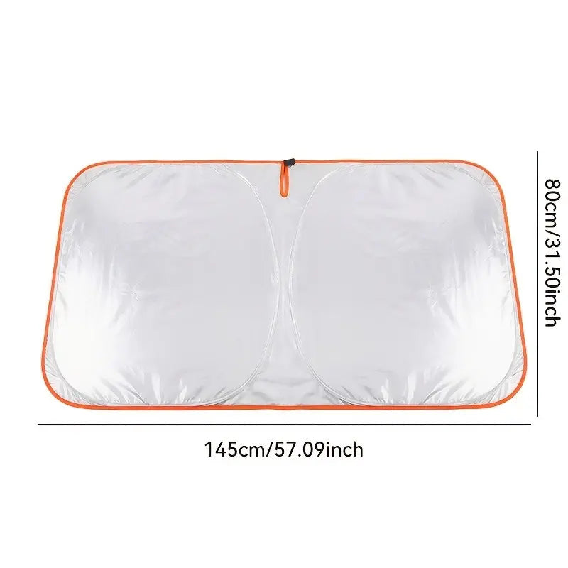 2026 New Portable Heat-Insulating Sun Visor, Car Windshield Sunshade, Summer Front Car Sun Visor for Shade, Fabric Material, Suitable for Travel & Camping, Compatible with Sedan, SUV & Truck Models, Sun Cover for Car Windshield