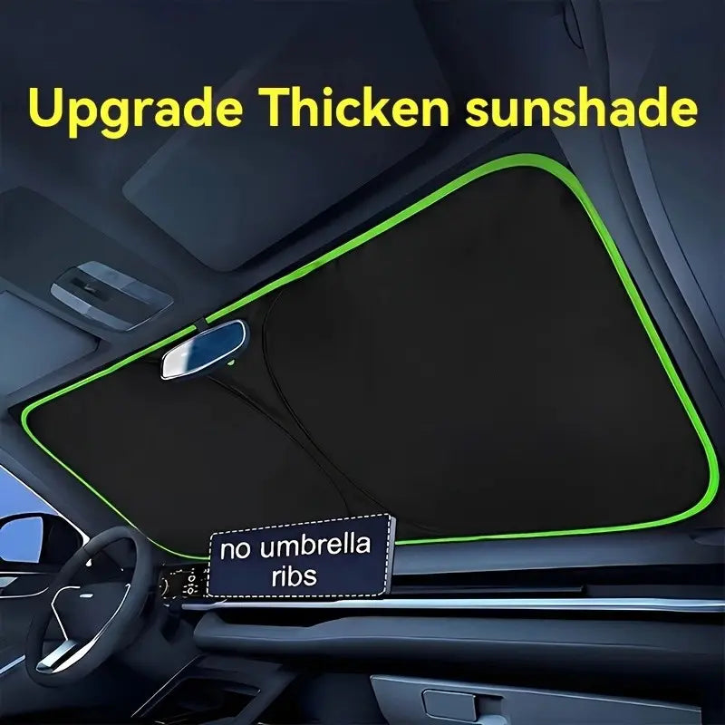 2026 New Portable Heat-Insulating Sun Visor, Car Windshield Sunshade, Summer Front Car Sun Visor for Shade, Fabric Material, Suitable for Travel & Camping, Compatible with Sedan, SUV & Truck Models, Sun Cover for Car Windshield