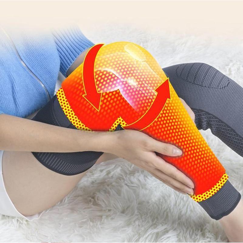2-Pack Full-Length Striped Thermal Leg Compression Sleeves - Knee Supporter
