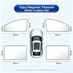 4 Piece Magnetic Car Side Window Sunshade, UV Protection, Universal Fit for All Cars, Privacy Curtain for Sleep Home Camping