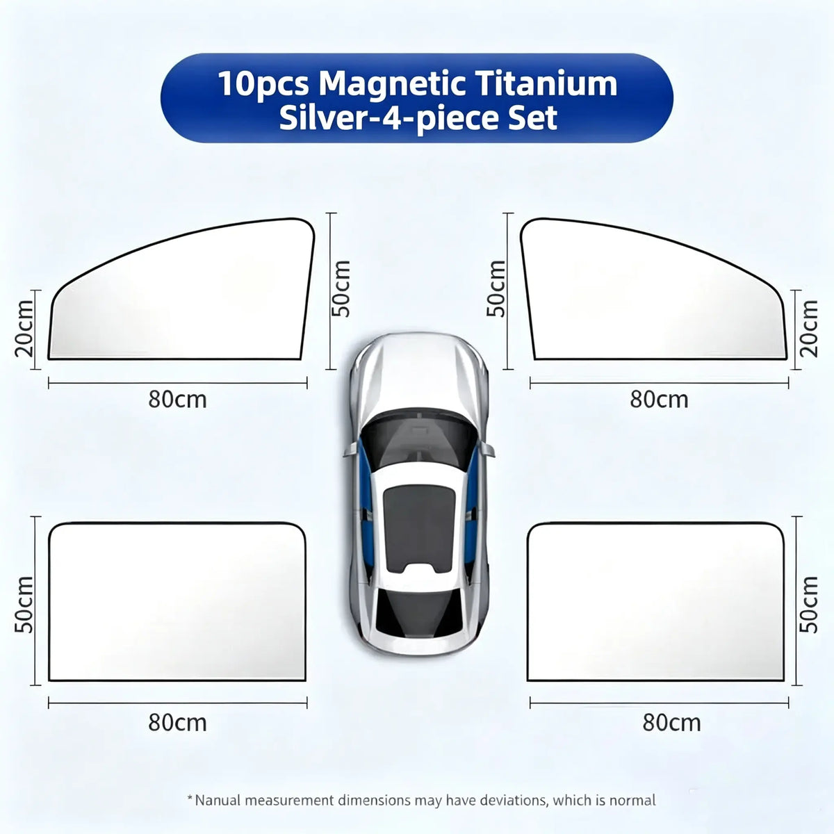 4 Piece Magnetic Car Side Window Sunshade, UV Protection, Universal Fit for All Cars, Privacy Curtain for Sleep Home Camping