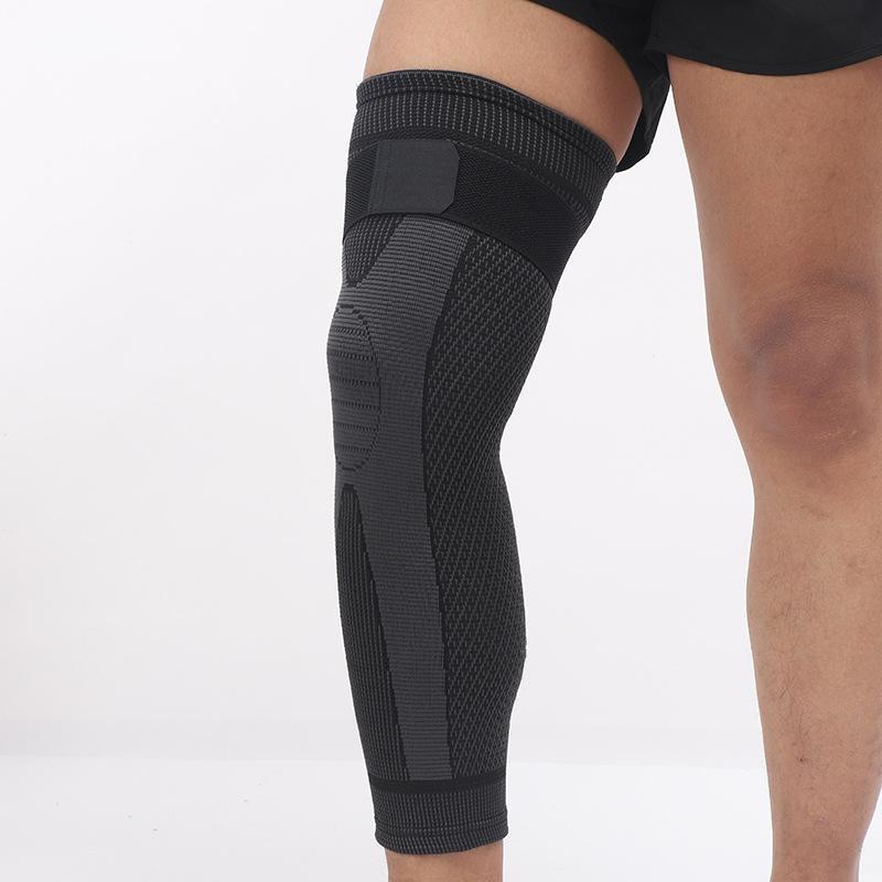 2-Pack Full-Length Striped Thermal Leg Compression Sleeves - Knee Supporter