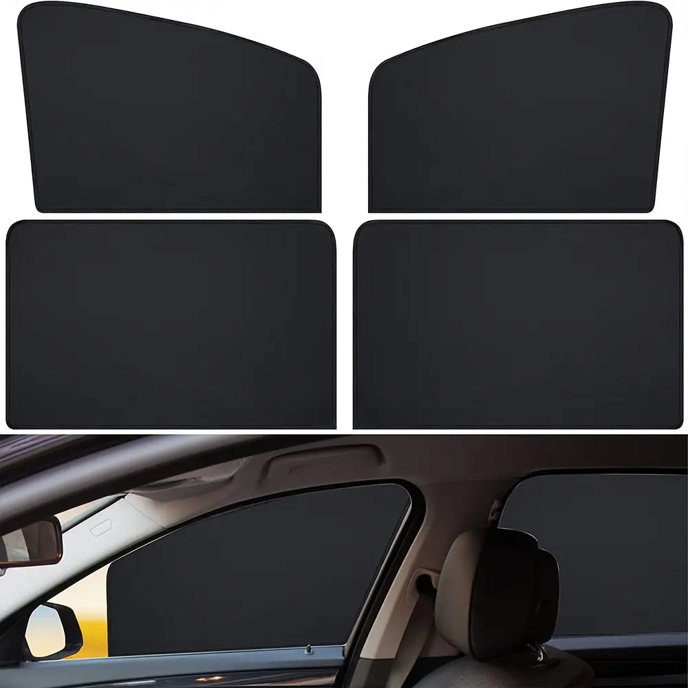 4 Piece Magnetic Car Side Window Sunshade, UV Protection, Universal Fit for All Cars, Privacy Curtain for Sleep Home Camping