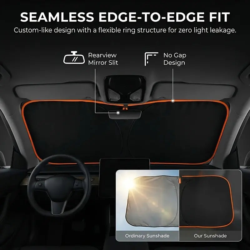 2026 New Portable Heat-Insulating Sun Visor, Car Windshield Sunshade, Summer Front Car Sun Visor for Shade, Fabric Material, Suitable for Travel & Camping, Compatible with Sedan, SUV & Truck Models, Sun Cover for Car Windshield